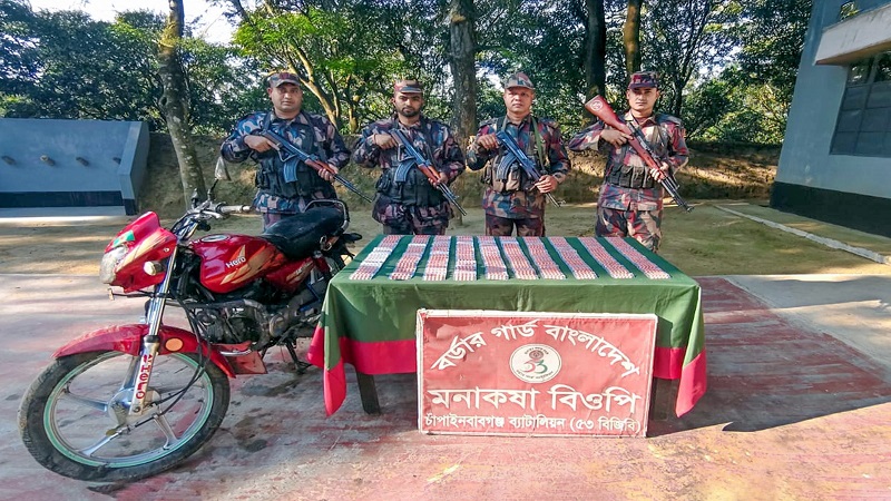 চাঁপাইনবাবগঞ্জ সীমান্তে ৪,৭০০ পিস ট্যাপেন্টাডল ট্যাবলেট জব্দ